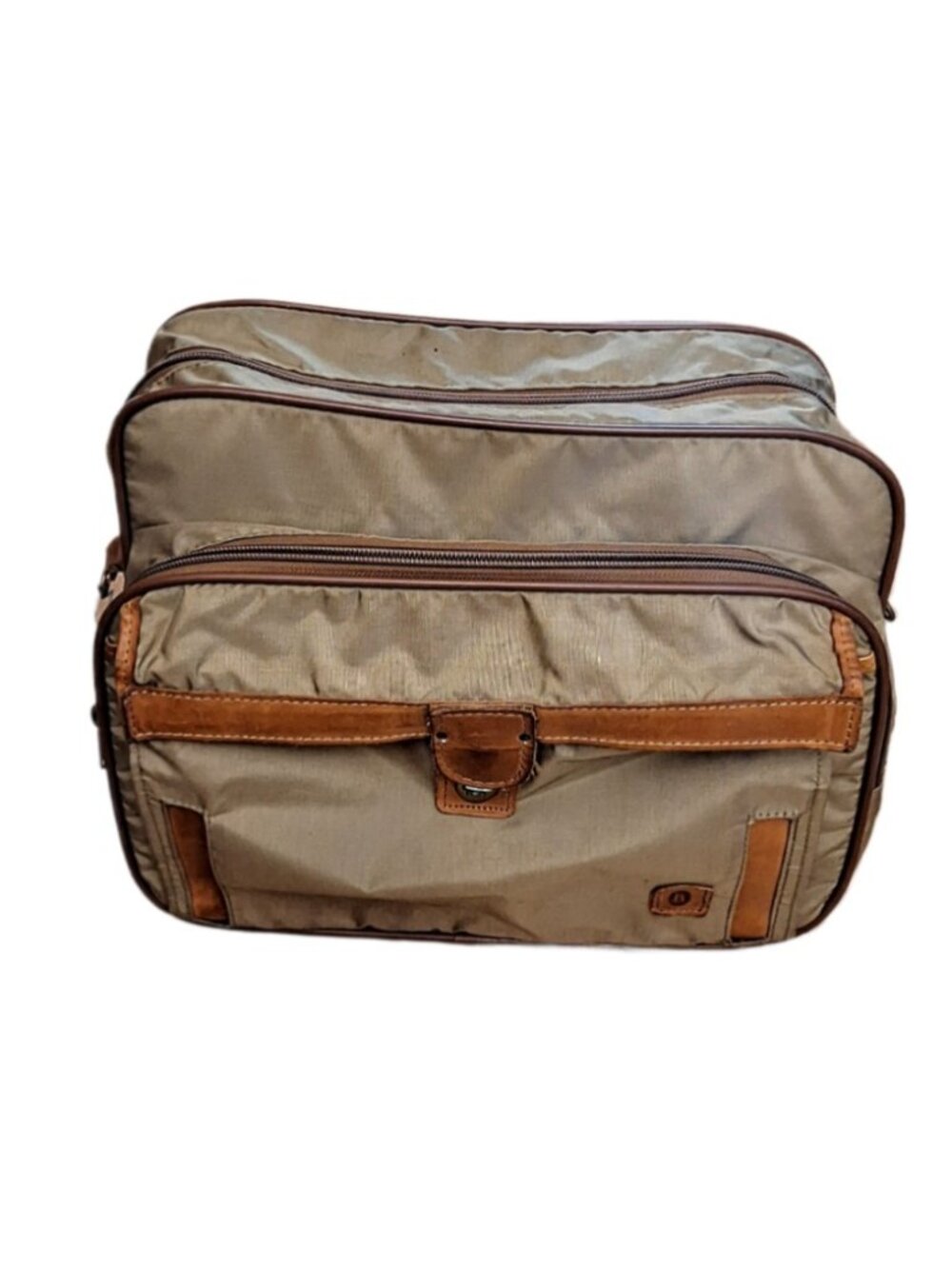 Hartmann Leather Nylon Laptop Carry On Expandable Shoulder Messenger Bag